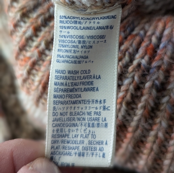 Rebecca Minkoff Page Sweater in Chalk Stripe Wool Blend Open Shoulders Size XS - Picture 7 of 7